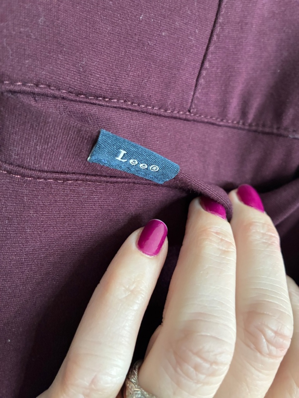 Lee Wide-Leg Trousers in Deep Plum - Picture 6 of 6